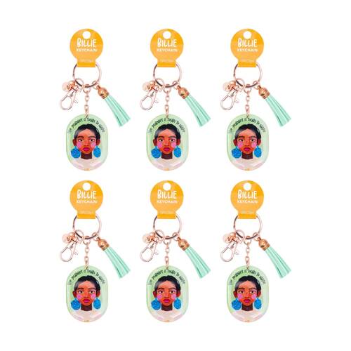 6PK Splosh Billie Journey Is Yours Keychain Acrylic Epoxy Green 11.5x4.5cm