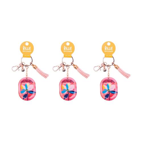 3PK Splosh Billie Fearless Hearts Keychain Tassel Pink 11.5x4.5cm