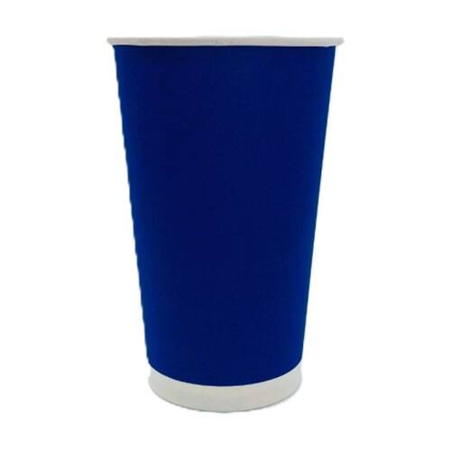 20x 15pc Partyware FSC PLA Single Wall Paper Cups Set Disposable 450ml Blue