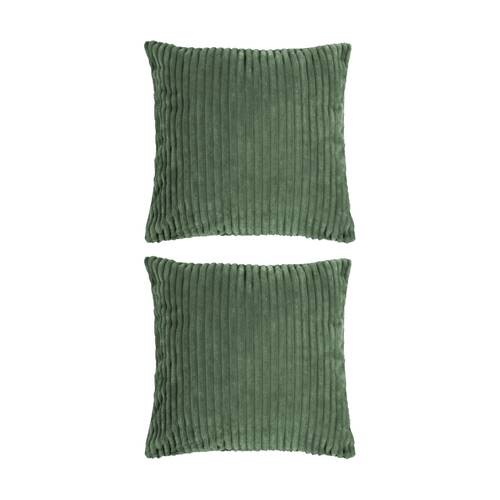 2PK Bambury Channel Square Cushion Plush Throw Pillow Juniper 50x50cm