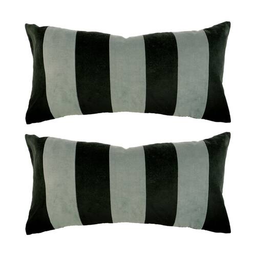 2PK Bambury Cooper Rectangle Cotton Velvet Cushion Throw Pillow Forest 30x60cm