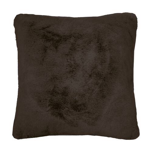 Bambury Frida Square Soft Faux Fur?Cushion Throw Pillow Chocolate 50x50cm
