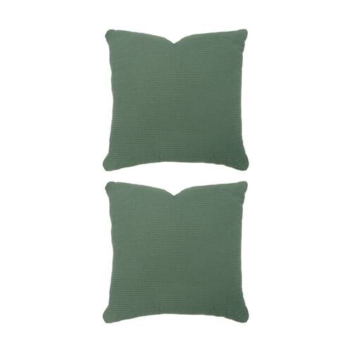 2PK Bambury Milo Waffle Weave Cotton Square Cushion Throw Pillow Juniper 50x50cm