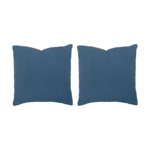 2PK Bambury Milo Waffle Weave Cotton Square Cushion Throw Pillow Ocean 50x50cm