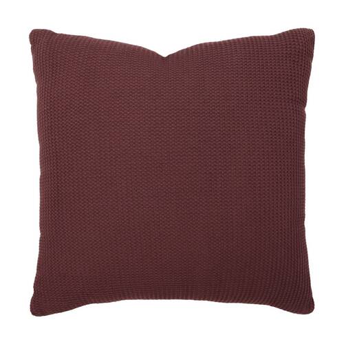 Bambury Milo Waffle Weave Cotton?Square Cushion Throw Pillow Sangria 50x50cm