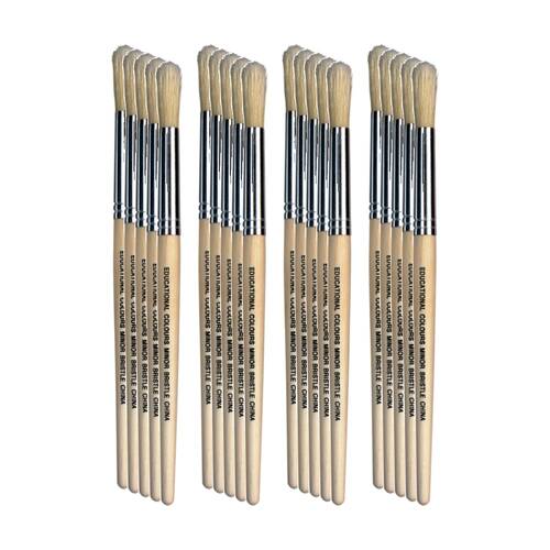 20PK Educational Colours Minor Bristle Paint Brush Art/Craft Supplies