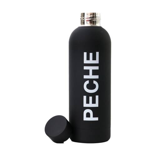 Lifesopeche Insulated Peche Logo Drinking Bottle Black & White 500 ML