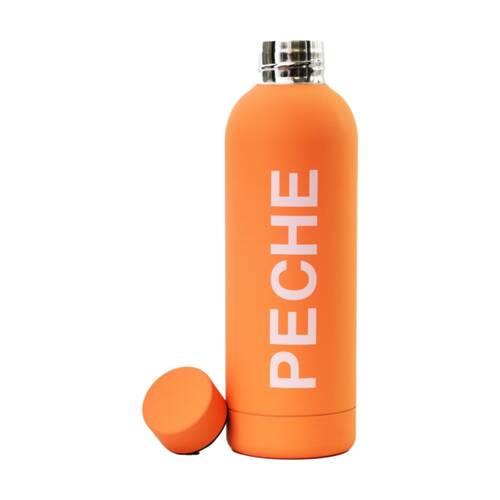 Lifesopeche Insulated Peche Logo Drinking Bottle Orange & White 500 ML