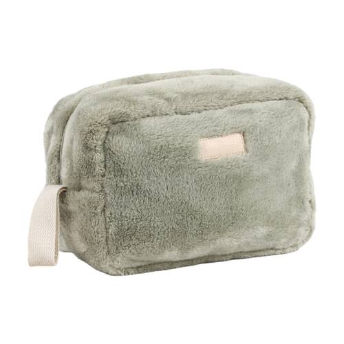 2PK Bas Phillips Faux Mink Polyester Cosmetic/Makeup/Toiletries Bag Sea Foam