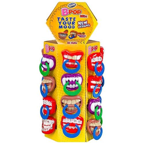 24PK Wom Bpop Crazy Teeth Candy Twist Lollipop Confectionary Assorted