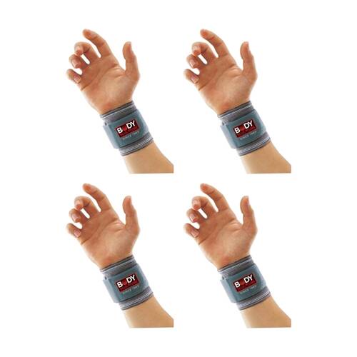 4PK Body Sculpture 4 Way Knit Elastic Wrist Support W/ Adjustable Strap XL