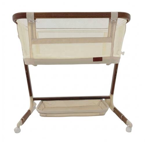 Baby Studio Dream Glider Bassinet Lockable Wheels Wood Grain