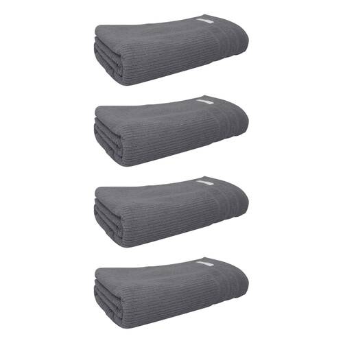 4x Bas Phillips Cairo Ribbed Towel Collection Cotton Bath Sheet 160cm Graphite