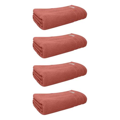 4x Bas Phillips Cairo Ribbed Towel Collection Cotton Bath Sheet 160cm Rose Mist