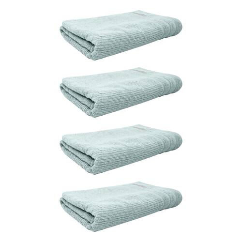 4x Bas Phillips Cairo Ribbed Collection Cotton Bath Towel 137x68cm Aqua Ice