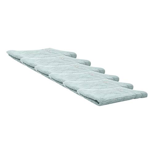6x Bas Phillips Cairo Ribbed Collection Cotton Hand Towel 60x40cm Aqua Ice
