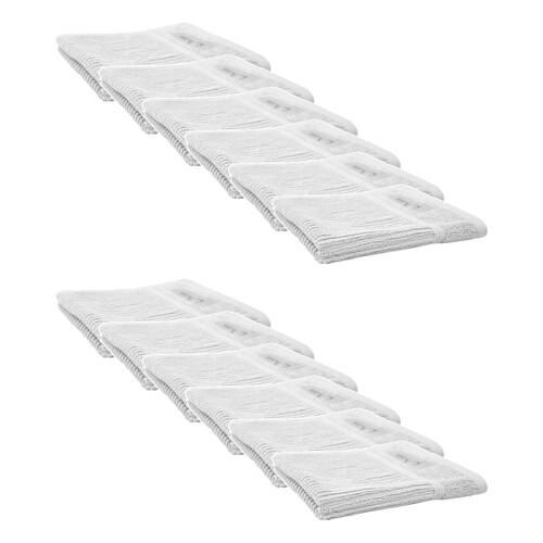12x Bas Phillips Cairo Ribbed Towel Collection Cotton Face Washer 33cm White
