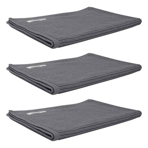 3x Bas Phillips Cairo Ribbed Towel Collection Cotton Bath Mat 78x48cm Graphite