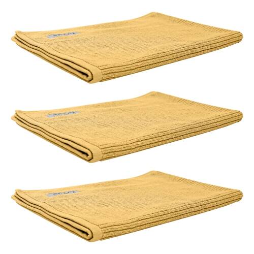 3x Bas Phillips Cairo Ribbed Towel Collection Cotton Bath Mat 78x48cm Sunshine