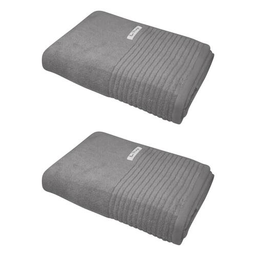 2x Bas Phillips Hayman Zero Twist Bath Sheet 600Gsm Cotton 160x80cm Cobblestone
