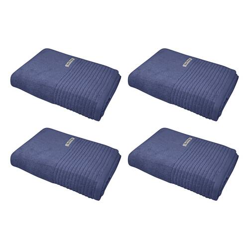 4x Bas Phillips Hayman Zero Twist Bath Sheet 600Gsm Cotton 160x80cm Indigo