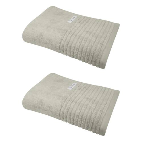 2x Bas Phillips Hayman Zero Twist Bath Towel 600Gsm Cotton 137x68cm Oatmeal