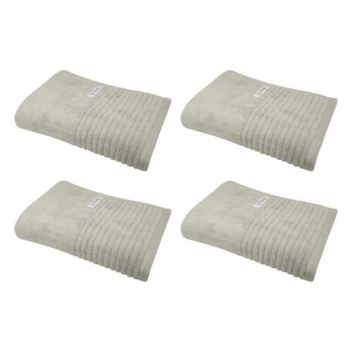 4x Bas Phillips Hayman Zero Twist Bath Towel 600Gsm Cotton 137x68cm Oatmeal