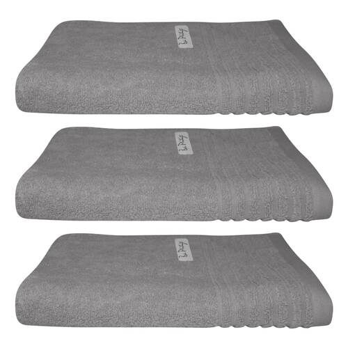 3x Bas Phillips Hayman Zero Twist Hand Towel 600Gsm Cotton 60x40cm Cobblestone