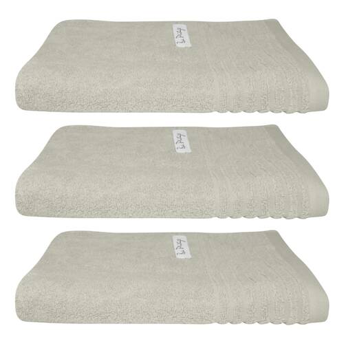 3x Bas Phillips Hayman Zero Twist Hand Towel 600Gsm Cotton 60x40cm Oatmeal