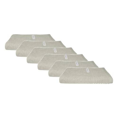 6x Bas Phillips Hayman Zero Twist Hand Towel 600Gsm Cotton 60x40cm Oatmeal