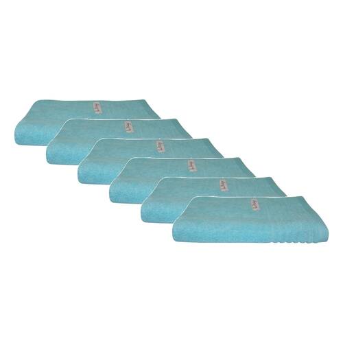 6x Bas Phillips Hayman Zero Twist Hand Towel 600Gsm Cotton 60x40cm Ocean