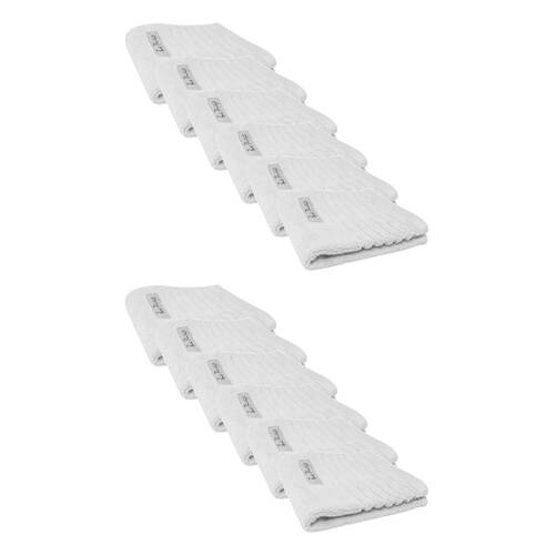 12x Bas Phillips Hayman Zero Twist Face Washer Towel 600Gsm Cotton 33cm White