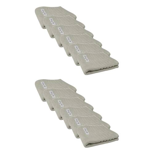 12x Bas Phillips Hayman Zero Twist Face Washer Towel 600Gsm Cotton 33cm Oatmeal