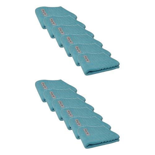 12x Bas Phillips Hayman Zero Twist Face Washer Towel 600Gsm Cotton 33cm Ocean