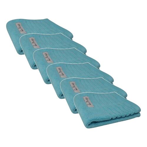 6x Bas Phillips Hayman Zero Twist Face Washer Towel 600Gsm Cotton 33cm Ocean