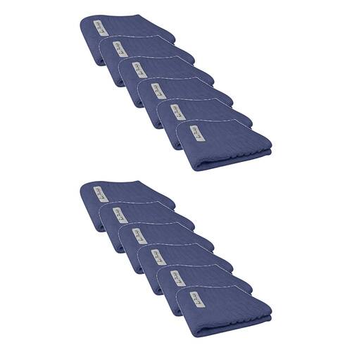 12x Bas Phillips Hayman Zero Twist Face Washer Towel 600Gsm Cotton 33cm Indigo