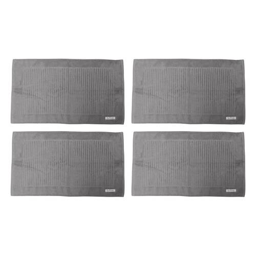 4x Bas Phillips Hayman Zero Twist Bath Mat 600Gsm Cotton 78x48cm Cobblestone