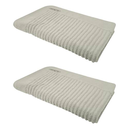 2x Bas Phillips Hayman Zero Twist Bath Mat 600Gsm Cotton 78x48cm Oatmeal