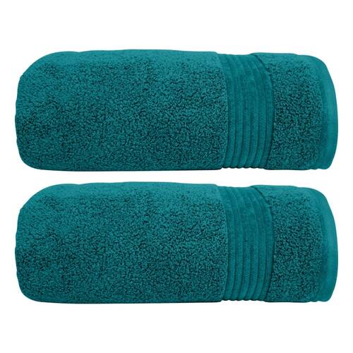 2x Bas Phillips Valencia Zero Twist Cotton Bath Sheet 80 x 160cm Teal