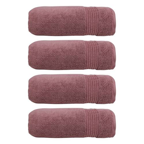 4x Bas Phillips Valencia Zero Twist Cotton Bath Sheet 80 x 160cm Dusty Rose