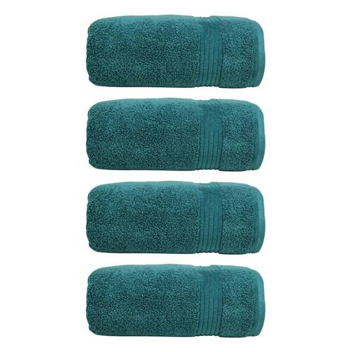 4x Bas Phillips Valencia Zero Twist Cotton Bath Towel 68 x 137cm Teal