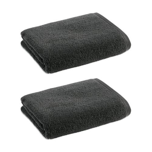 2PK Christy Cirrus Bath Towel Combed Cotton 450GSM Fast Drying Charcoal