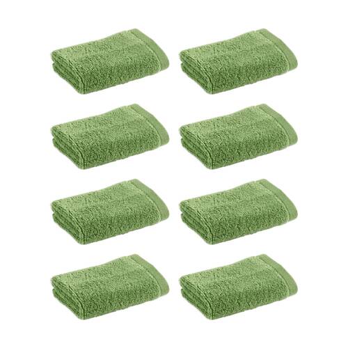 8PK Christy Cirrus Face Washer Combed Cotton 450GSM Fast Drying Apple Green