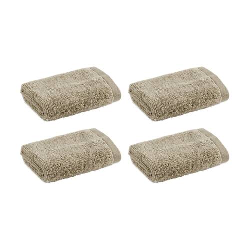 4PK Christy Cirrus Face Washer Combed Cotton 450GSM Fast Drying Latte