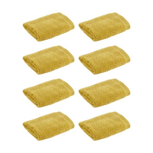 8PK Christy Cirrus Face Washer Combed Cotton 450GSM Fast Drying Sunflower