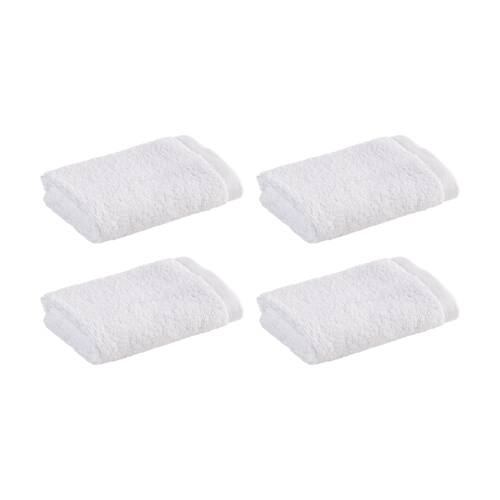 4PK Christy Cirrus Face Washer Combed Cotton 450GSM Fast Drying White