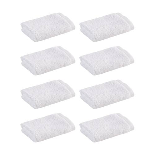 8PK Christy Cirrus Face Washer Combed Cotton 450GSM Fast Drying White