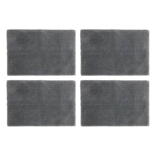 4x Christy Kensington Bathroom Bath Mat Microfibre 90x60 cm Charcoal