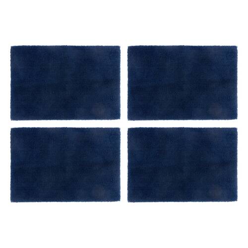 4x Christy Kensington Bathroom Bath Mat Microfibre 90x60 cm Navy