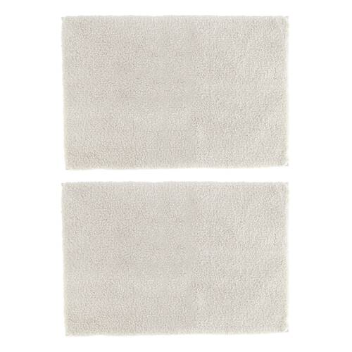 2x Christy Kensington Bathroom Bath Mat Microfibre 90x60 cm Silver